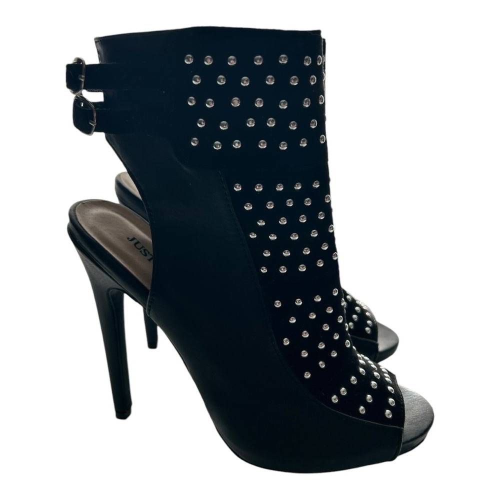Womens JustFab Brittany Ankle Boot - Black in Size 5.5 - Picture 9 of 12
